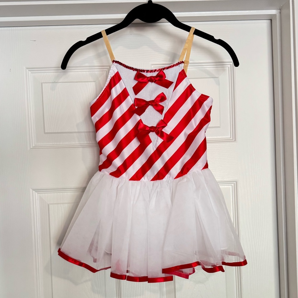 Red and White Striped Kids Costume Dress
